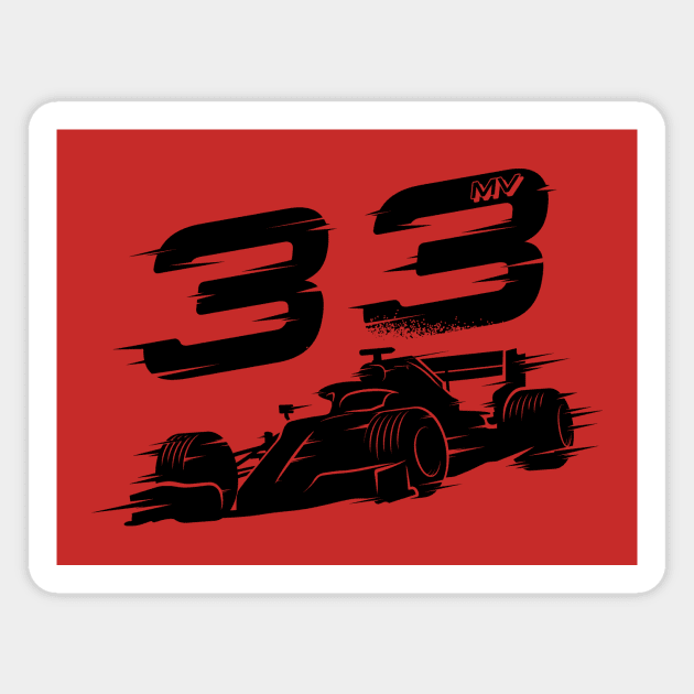 We Race On! 33 [Black] Magnet by DCLawrenceUK